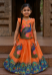 Picture of Comely Cotton & Silk Orange Kids Lehenga Choli
