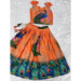 Picture of Comely Cotton & Silk Orange Kids Lehenga Choli