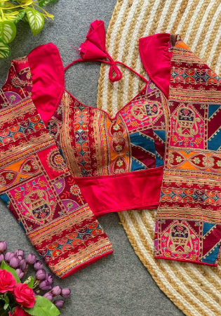 Picture of Exquisite Silk Dark Red Designer Blouse