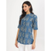 Picture of Fine Rayon & Cotton Steel Blue Kurtis And Tunic