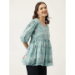 Picture of Rayon & Cotton Dark Sea Green Kurtis And Tunic