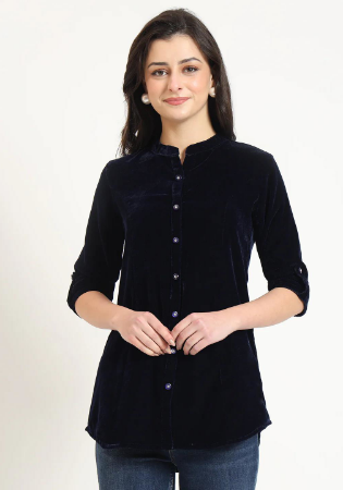 Picture of Grand Rayon & Cotton Black Kurtis And Tunic