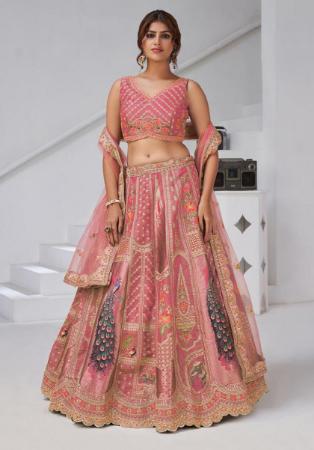 Picture of Beauteous Silk Rosy Brown Lehenga Choli