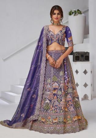 Picture of Beauteous Organza Purple Lehenga Choli
