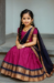 Picture of Linen & Silk Medium Violet Red Kids Lehenga Choli