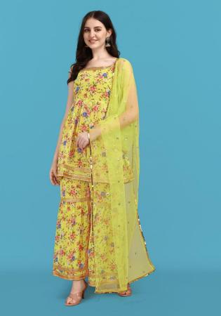 Picture of Shapely Georgette Burly Wood Readymade Salwar Kameez