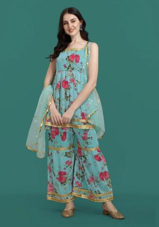 Picture of Gorgeous Georgette Slate Grey Readymade Salwar Kameez