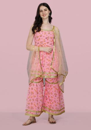 Picture of Georgette Pale Violet Red Readymade Salwar Kameez