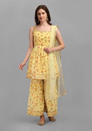 Picture of Stunning Georgette Khaki Readymade Salwar Kameez