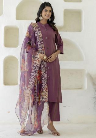 Picture of Shapely Silk Purple Readymade Salwar Kameez