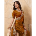 Picture of Enticing Chiffon Saddle Brown Saree