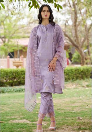Picture of Silk Light Slate Grey Readymade Salwar Kameez