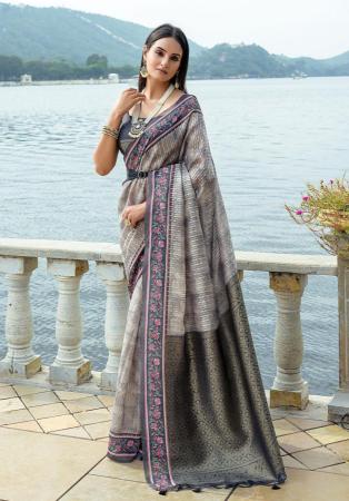 Picture of Statuesque Silk Dim Gray Saree