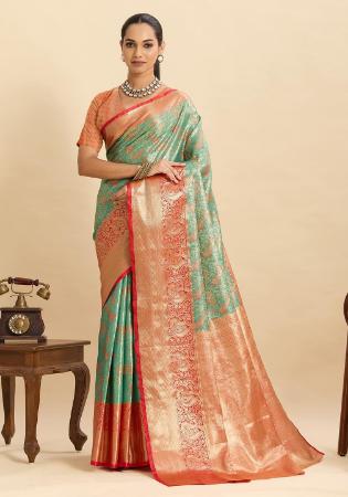 Picture of Elegant Silk Spring Green Saree