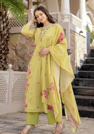 Picture of Comely Rayon Dark Khaki Readymade Salwar Kameez