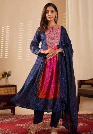Picture of Fine Rayon Slate Grey Readymade Salwar Kameez