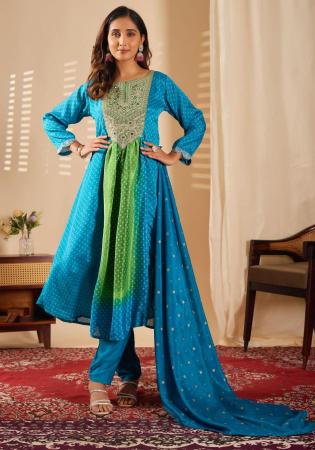 Picture of Superb Rayon Dark Cyan Readymade Salwar Kameez