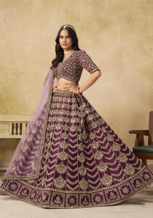 Picture of Comely Silk Saddle Brown Lehenga Choli