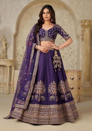 Picture of Comely Silk Purple Lehenga Choli