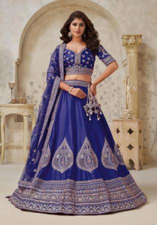 Picture of Exquisite Silk Midnight Blue Lehenga Choli
