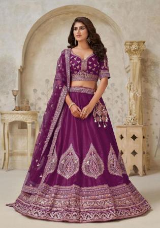 Picture of Delightful Silk Brown Lehenga Choli