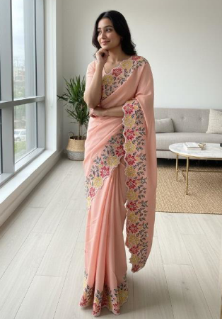 Picture of Stunning Georgette Indian Red Saree