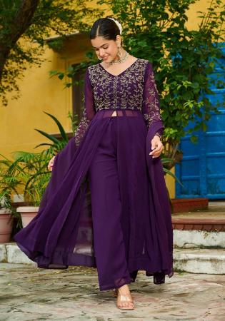 Picture of Georgette Midnight Blue Readymade Salwar Kameez