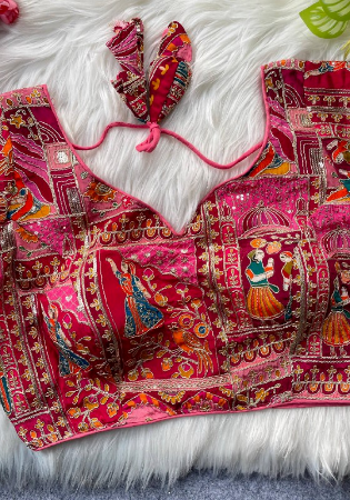 Picture of Graceful Crepe Pink Designer Blouse