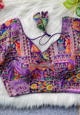 Picture of Elegant Crepe Purple Designer Blouse