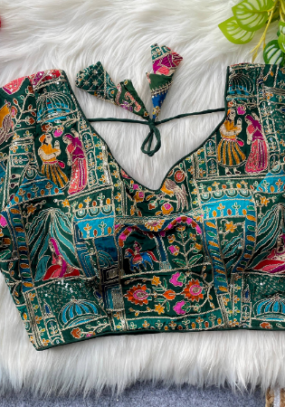 Picture of Statuesque Crepe Sea Green Designer Blouse