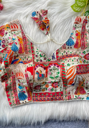 Picture of Taking Crepe White Designer Blouse