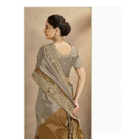 Picture of Grand Silk Dim Gray Saree