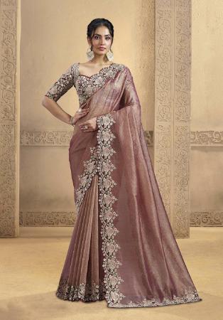 Picture of Sightly Silk Rosy Brown Saree