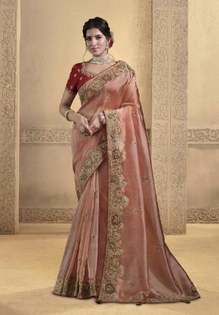 Picture of Statuesque Silk Indian Red Saree
