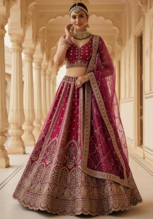 Picture of Pleasing Silk Pink Lehenga Choli