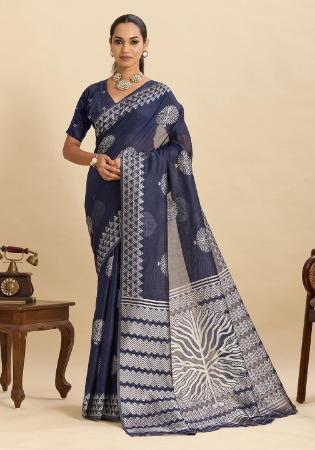 Picture of Well Formed Silk Dark Slate Grey Saree