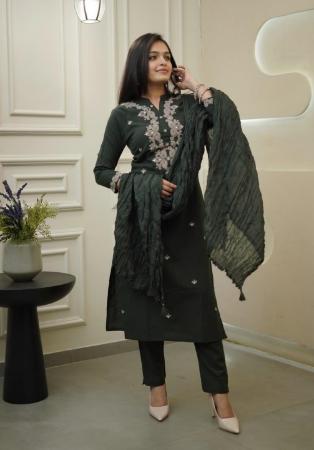 Picture of Amazing Silk Green Readymade Salwar Kameez