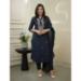 Picture of Beautiful Silk Dark Slate Grey Readymade Salwar Kameez