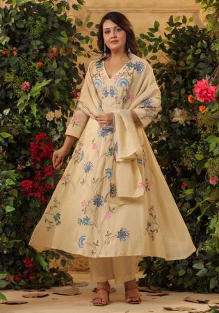 Picture of Grand Silk Tan Readymade Salwar Kameez