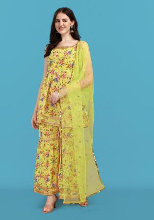 Picture of Fine Georgette Burly Wood Readymade Salwar Kameez