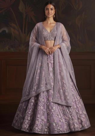 Picture of Wonderful Net Dim Gray Lehenga Choli