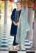 Picture of Marvelous Chiffon Navy Blue Straight Cut Salwar Kameez
