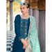 Picture of Sublime Chiffon Teal Straight Cut Salwar Kameez