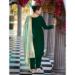 Picture of Chiffon Dark Green Straight Cut Salwar Kameez