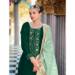 Picture of Chiffon Dark Green Straight Cut Salwar Kameez