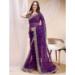 Picture of Pleasing Chiffon & Silk Purple Saree