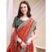 Picture of Resplendent Chiffon & Silk Fire Brick Saree