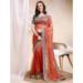 Picture of Resplendent Chiffon & Silk Fire Brick Saree