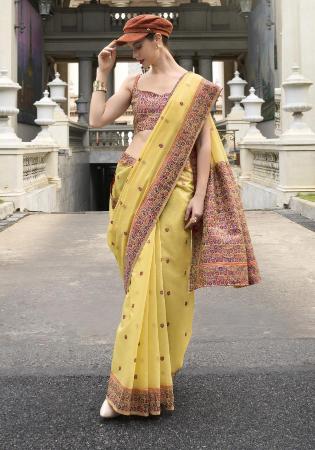Picture of Ravishing Chiffon & Silk Khaki Saree
