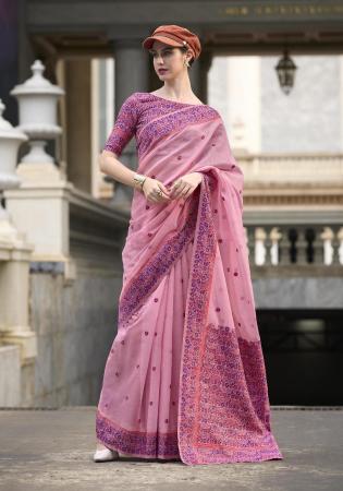 Picture of Splendid Chiffon & Silk Brown Saree